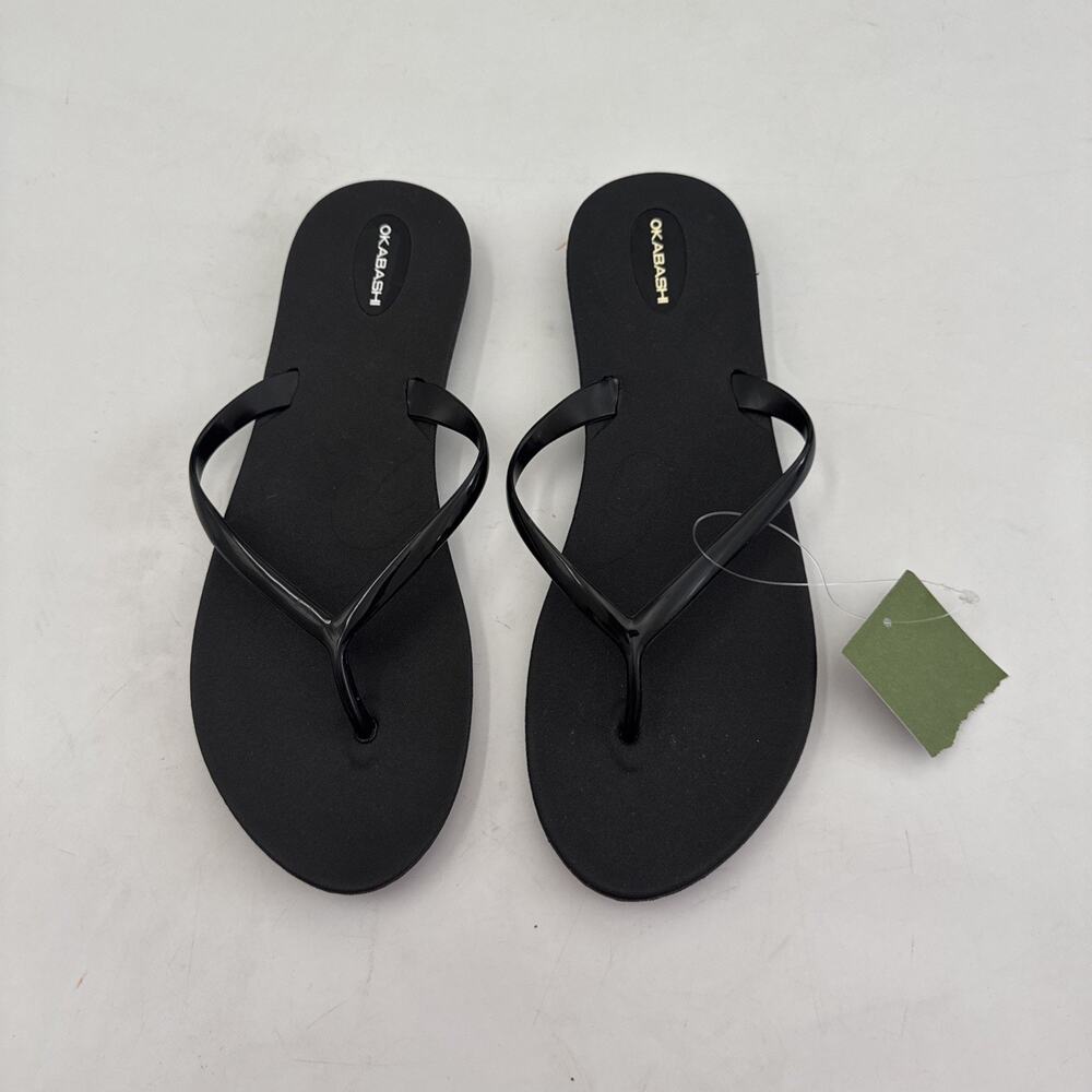 Okabashi Women's Shoreline Thong Flip Flop Sandals Black Size 9 - Picture 2 of 10
